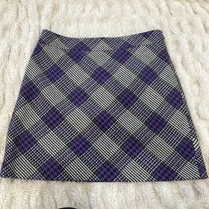 Ann Taylor loft black, purple, grey, skirt. Size 12.